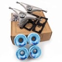 Conjunto de eixos CX4 com rodas e rolamentos para skateboard de 6,25 polegadas Trux com arruelas e parafusos para montagem e reparação 4
