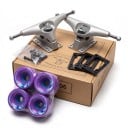 Conjunto de eixos CX4 com rodas e rolamentos para skateboard de 6,25 polegadas Trux com arruelas e parafusos para montagem e reparação 6