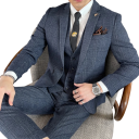 Conjunto de fato masculino em acetato Conjunto elegante de blazer, colete e calças para homens Conjunto formal de uma só cor com bolsos e botões em várias cores 3