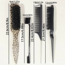 Conjunto de ferramentas de cabeleireiro para cabelo 4 pcs Escova para rabo de cavalo padrão leopardo Pente com ponta Escova para contornos e alisamento conjunto de styling 1