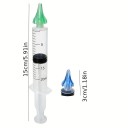 Conjunto de ferramentas para limpeza de ouvidos 2x seringa de lavagem 20 ml e 2x ferramenta de aspiração Lavagem com água e aspiração suave Pontas de silicone Reutilizáveis Cuidados higiénicos 2