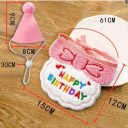 Conjunto de fiesta para perros y gatos con gorro y bordado de Feliz Cumpleaños 5 Conjunto de fiesta para perros y gatos con gorro y bordado de Feliz Cumpleaños 5