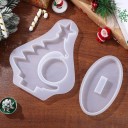 Conjunto de formas de silicone para fabricar decoração de Natal Árvore com estrela e base Forma para resina epóxi moldagem de ornamentos 6