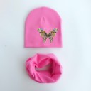 Conjunto de gorro y pañuelo infantil con mariposa 2