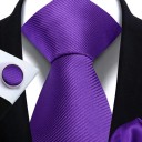 Conjunto de gravata, lenço e botões de punho lisos 148 x 7,5 cm Conjunto elegante para homens para casamentos, eventos formais e reuniões de negócios 11