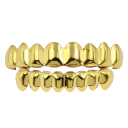 Conjunto de grelhas dentárias hip hop 7,5x1,2 cm e 5x1 cm Grillz superiores e inferiores com inserção em silicone Dentes brilhantes Acessório para homens e mulheres 2