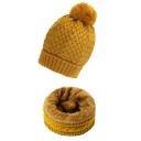 Conjunto de inverno feminino de gorro e cachecol 17