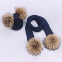 Conjunto de inverno para crianças com gorro e cachecol com pompons 9