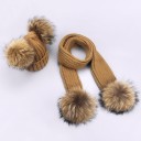 Conjunto de inverno para crianças com gorro e cachecol com pompons 12