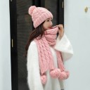 Conjunto de invierno para mujer de gorro y bufanda 2
