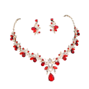 Conjunto de joyas de lujo aristocrático Corona 14,5 x 6,8 cm Collar aproximadamente 47 cm Pendientes Conjunto de boda ajustable 2