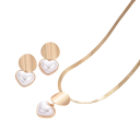Conjunto de joyas romántico de perlas pendientes y collar 40+5 cm Corazón con perla Aleación de zinc Accesorio de moda elegante 5