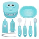 Conjunto de juego de dentista Conjunto de limpieza dental infantil con modelo de boca Herramientas para el cuidado dental Jugar a ser médico Herramientas dentales 4