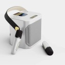 Conjunto de karaoke com altifalante Bluetooth 16,8 x 13,9 x 17,1 cm 100 W 360° estéreo à prova de água com 2 microfones sem fios 1