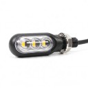 Conjunto de LED de piscas para bicicleta elétrica 12 V EBKE V04 4 pcs Pisca ovais com 3 diodos Interruptor para guiador Suportes para tubo do selim 4