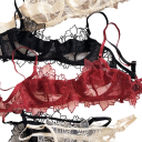 Conjunto de lencería de encaje para mujer con bordado, sujetador y bragas, poliéster y elastano para uso diario 5