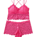 Conjunto de lencería de encaje para mujer, sujetador y bragas, elastano, poliamida para uso diario 3