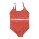 Conjunto de lencería de mujer, braguitas de cintura alta y bralette sin aros con ribete elástico 8