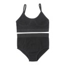Conjunto de lencería de mujer, braguitas de cintura alta y bralette sin aros con ribete elástico 4