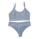 Conjunto de lencería de mujer con bralette sin aros y tanga de cintura ancha 8