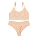Conjunto de lencería de mujer con bralette sin aros y tanga de cintura ancha 6