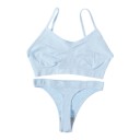 Conjunto de lencería sin costuras para mujer, sujetador sin aros con escote recto y tirantes finos, y bragas clásicas con cinturilla acanalada 9