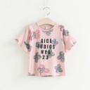 Conjunto de menina - T-shirt e calções com flores J1272 2