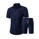 Conjunto de moda masculino - Camisa e calções J3370 3