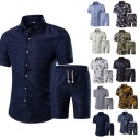 Conjunto de moda masculino - Camisa e calções J3370 1