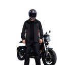 Conjunto de moto impermeable chaqueta y pantalones Chaqueta con cuello alto y puños elásticos Pantalones rectos Negros con elementos grises 7