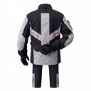 Conjunto de moto impermeável: casaco e calças Casaco com gola alta e bolso com aba Calças com cintura elástica Preto e cinza com elementos 4