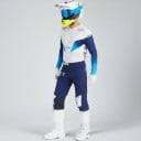 Conjunto de motocross camiseta y pantalones Camiseta perforada de manga larga y pantalones con hebilla Poliéster y nylon Camiseta blancoazul 3