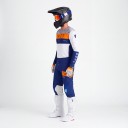 Conjunto de Motocross Camisola e Calças Camisola Perfurada de Manga Longa e Calças com Fivela Poliéster e Nylon Azul e Branco com Elementos Laranja 4