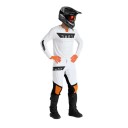 Conjunto de Motocross Camisola e Calças Camisola Perfurada de Manga Longa e Calças com Fivela Poliéster e Nylon Branco com Detalhes Pretos 4