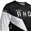 Conjunto de Motocross Camisola e Calças Camisola Perfurada de Manga Longa e Calças com Fivela Poliéster e Nylon Camisola Preto e Branco e Calças 7