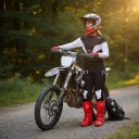 Conjunto de Motocross Camisola e Calças Camisola Perfurada de Manga Longa e Calças com Fivela Poliéster e Nylon Camisola Preto e Branco e Calças 8