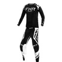 Conjunto de motocross con camiseta de manga larga y pantalones con paneles blancos en las rodillas y en las piernas para montar en moto y quad 1