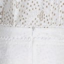 Conjunto de mujer camisa de encaje con mangas abullonadas y falda mini con volantes fruncidos Cuello alto con borde ondulado Algodón 8