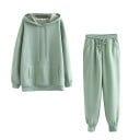 Conjunto de mujer sudadera con capucha y pantalones Suelta Corte Bolsillo canguro Puños acanalados Cintura elástica con cordón 10