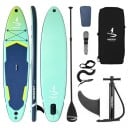 Conjunto de Paddleboard Inflável 11' 335 x 81 x 15 cm PVC Três Camadas EVA Almofada Capacidade 180 kg com Bomba Remo e Barbatana para Iniciantes e Famílias 2
