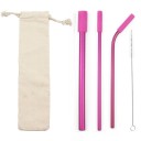 Conjunto de palhinhas de aço inoxidável com estojo 3 pcs 1