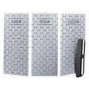 Conjunto de pedras de afiar diamantadas 400 600 1000 grit com suporte Limas ultrafinas com guia deslizante Afiação de facas, ferramentas e lâminas 1