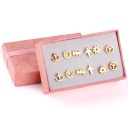 Conjunto de pendientes de botón para mujer 17