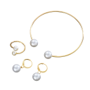 Conjunto de Perlas Pulsera Ajustable Anillo y Pendientes 2.6 cm Conjunto de Joyería Vintage para Mujeres Accesorio Elegante para Fiesta 4