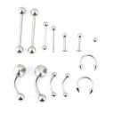 Conjunto de piercing descartável 20 pcs Aço cirúrgico Agulhas pinças ferramentas para piercing de orelhas e corpo 5