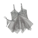 Conjunto de pijama para mujer con detalles de encaje y corte suelto, camisón y bragas, poliéster, talla universal para dormir 3