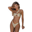 Conjunto de playa de tres piezas con bikini asimétrico y falda cruzada Elegante traje de baño de mujer Conjunto de verano para playa 8