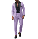Conjunto de poliéster para hombres Conjunto elegante de chaqueta y pantalones para hombres Traje formal de un solo color con bolsillos y bolsillo en el pecho Conjunto estiloso con botones 12