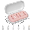 Conjunto de pontas de substituição para canetas tácteis contém 6 tipos diferentes para uso universal – desde escrita precisa até desenho sensível. Compatível com a maioria das canetas stylus modernas. 2