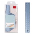 Conjunto de régua de 15 cm, transferidor de 180°, régua triangular de 30° e 60° Conjunto de réguas metálicas para desenhos Conjunto 1